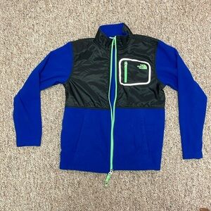 Like New North Face boys youth size XL (14/16) royal blue fleece zip jacket